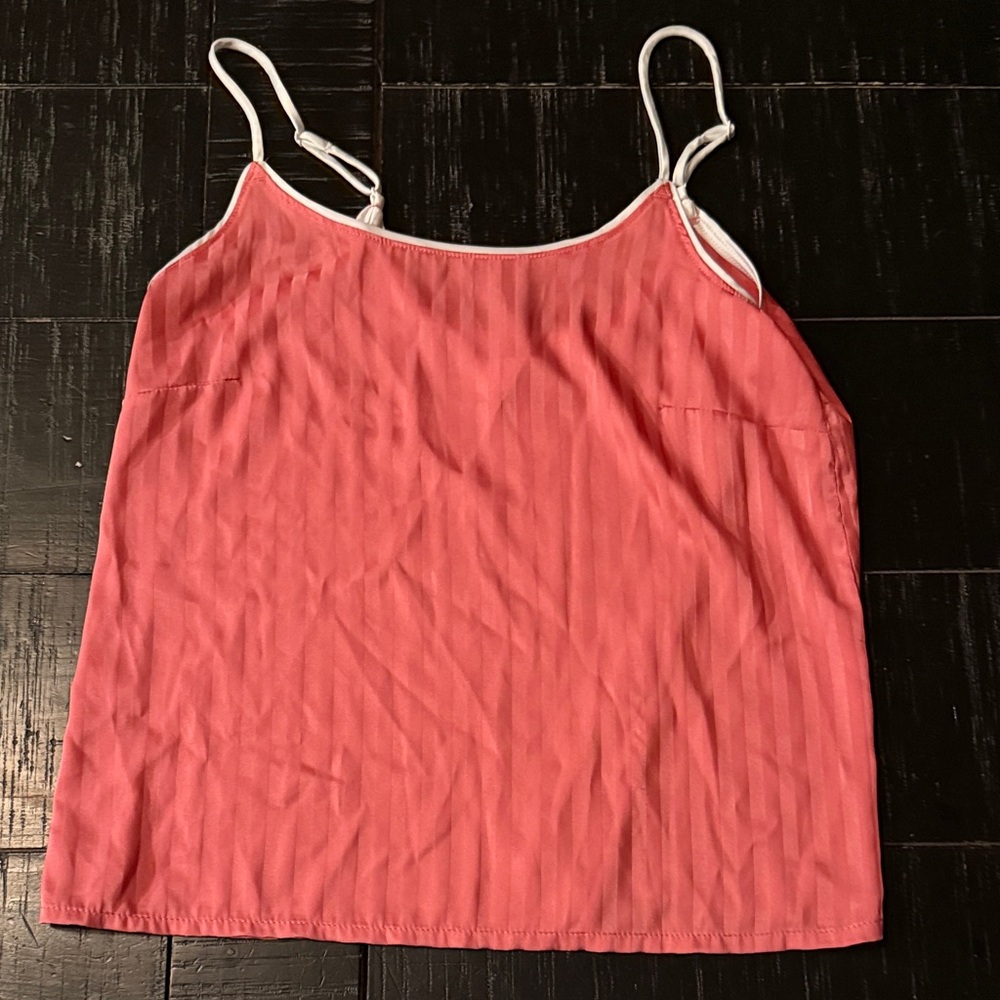 Women's coral Sleeveless Top size xsmall pajama silk style top